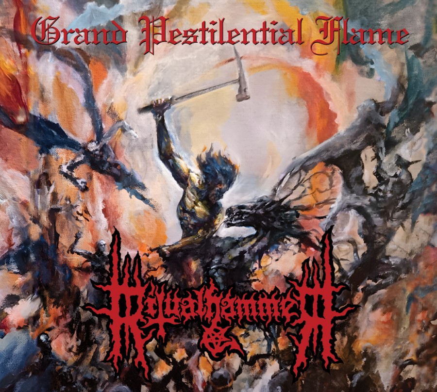 Ritualhammer - Grand Pestilential Flame (12" Lp) (Bone W/ Orange/Blue/Oxblood Splatter)