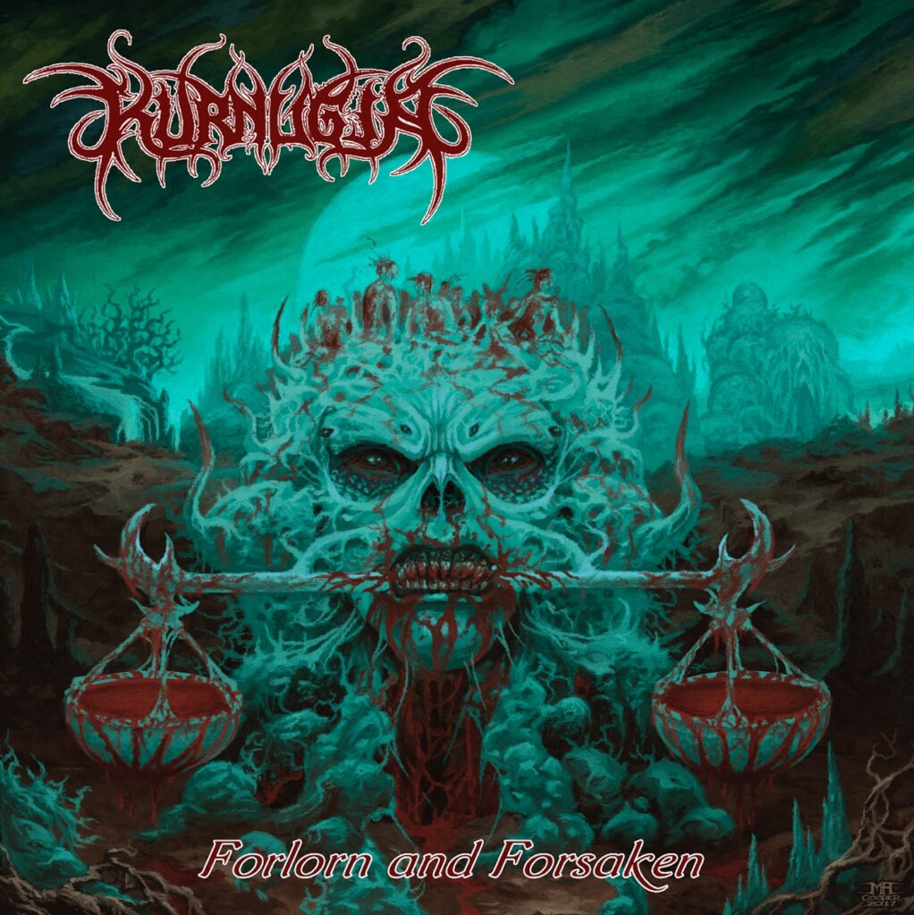 Kurnugia - Forlorn And Forsaken (12" Gatefold Lp W/ Poster) (Electric Blue W/ Oxblood Splatter)